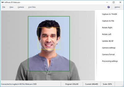 facial detection for identification photo